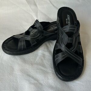 Josef Seibel Catalonia Black Sandals Size9-9.5 (EU 40)